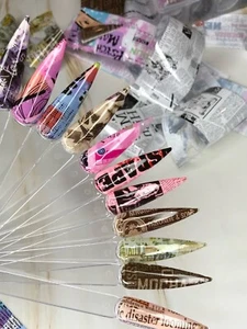 Nail Art Foil 10 Pcs  Kit Nail Foil Transparent Stickers - Picture 1 of 6