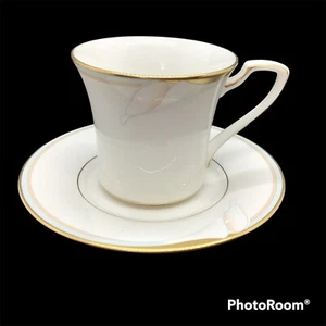 Noritake Fine China Golden Lily Teacup Coffee Cup & Saucer Made In Japan #7733 - Picture 1 of 7