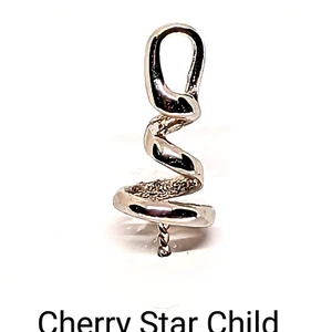 Solid sterling silver large spiral twist bead cap Bail for pendant stamped 925 - Picture 1 of 5