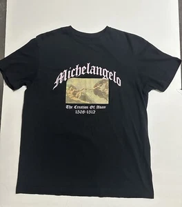 Michelangelo Die Schöpfung Adams 1508-1512 Print T-Shirt Größe Damen Medium - Bild 1 von 6