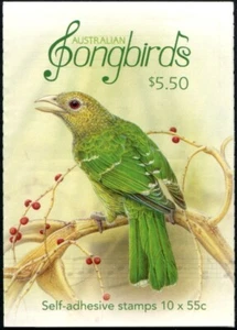 2009 Australian Songbirds $5.50 Booklet Of 10 X 55c S/A Stamps Mint - Bild 1 von 2
