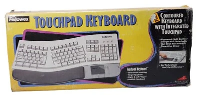 Vintage Fellowes Ergonomic Contoured Keyboard W/ Int TouchPad PS/2 Port NIB NOS - Image 1 of 4
