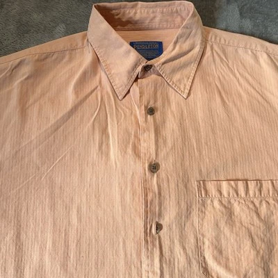 Pendleton Shirt Mens Large Peach Silk Blend Stretch Office Business Preppy - Image 1 of 4
