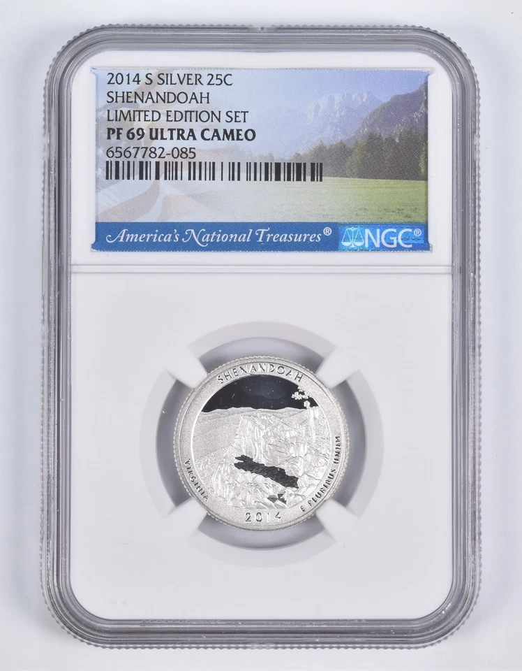 2014-S Silver PF69 ANT Shenandoah Quarter Limited Edition NGC *7497 - Image 1 of 4