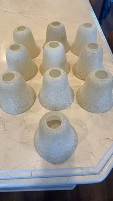 Set of Ten (10) CEILING FAN REPLACEMENT GLOBE/SHADE  AMBER FROSTED GREAT COND. - Image 1 of 4