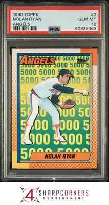 1990 TOPPS NO3 НОЛАН РАЙАН АНГЕЛЫ HOF PSA 10 - Изображение 1 из 2