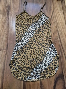 EUC VINTAGE Kristine Tyler Cheetah Print Slip Mini Dress - Picture 1 of 7