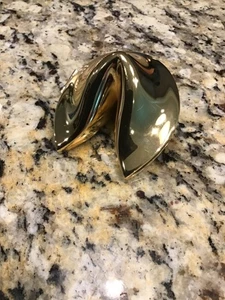 Fortune Cookie Trinket Good Luck Box Gold Decor Home Gift 3” - Picture 1 of 4
