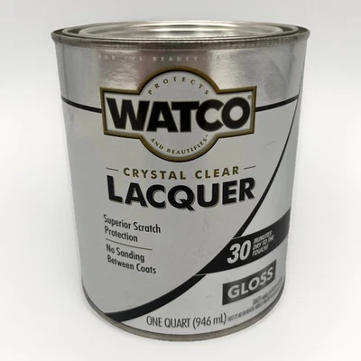 Watco 63041 Lacquer Wood Finish Quart Crystal Clear Gloss Varnish - Image 1 of 4