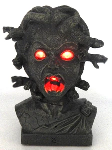 Cabeza de Medusa Brillante Rojo Hablando Animado Serpientes Poder Mágico 2011 Halloween 12" - Imagen 1 de 9