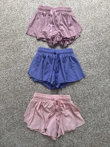 3 Pack XS Girls Flowy Exercise Shorts with Spandex Liner 2-in-1 - Picture 1 of 8