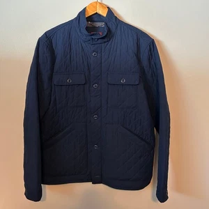 UNTUCKit Bollinger Mens M Navy Blue Quilted Zip Button Front Outerwear Jacket - Picture 1 of 11