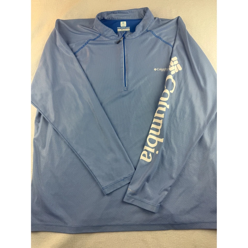 Camisa Pullover Columbia Para Hombres Omni Freeze Zero XXL 2TG Azul Manga Larga PFG Foto 1 de 4