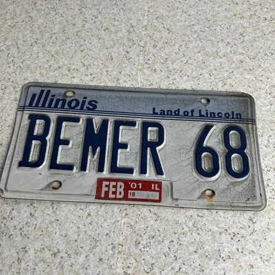 BMW 2001 Vanity Vintage matrícula “BEMER 68” Illinois Man Cave Beamer Retro Foto 1 de 4