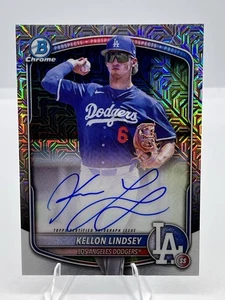 2025 Bowman Chrome Mega Box Kellon Lindsey Prospect Auto Mojo Refractor 🔥 - Picture 1 of 2