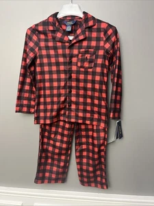 Polo Ralph Lauren 2 piece Red Black Plaid Pajama Set Size (8-10) Small - NWT - Picture 1 of 13