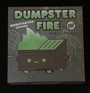 Dumpster Fire Black & Green Kickstarter Exclusive Vinyl Figure 100% soft LE NEW - Picture 1 of 5