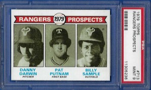1979 Topps Texas Rangers Prospects #713 *PSA 9* Pat Putnum Danny Darwin