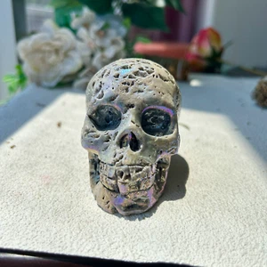410G Natural sphalerite Quartz Crystal Skull carving Display Healing 2th - Picture 1 of 9