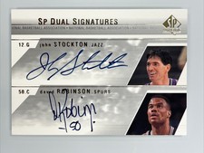 2003-04 SP Authentic John Stockton / David Robinson Dual On Card Auto