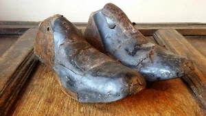 19TH CENTURY ANTIQUE PAIR VICTORIAN COBBLERS WOOD SHOE LASTS - Picture 1 of 9