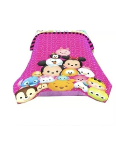 Disney Tsum Tsum Twin/ Full Reversible Comforter 72x86 Full Sheet Set Ships Fast - Picture 1 of 5