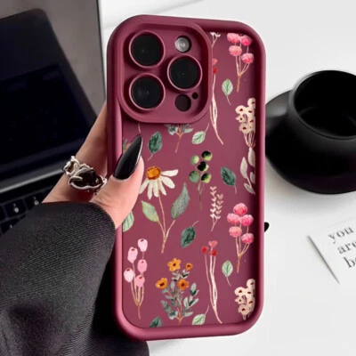 Flowers Phone Case For iPhone 16E 15 Pro Max 14 13 12 11 XR 8 Shockproof  Cover - Image 1 of 4
