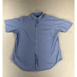 Camisa Ralph Lauren Calce Clásico Para Hombre Talla XL Azul/Blanco A Cuadros Manga Corta - Imagen 1 de 7