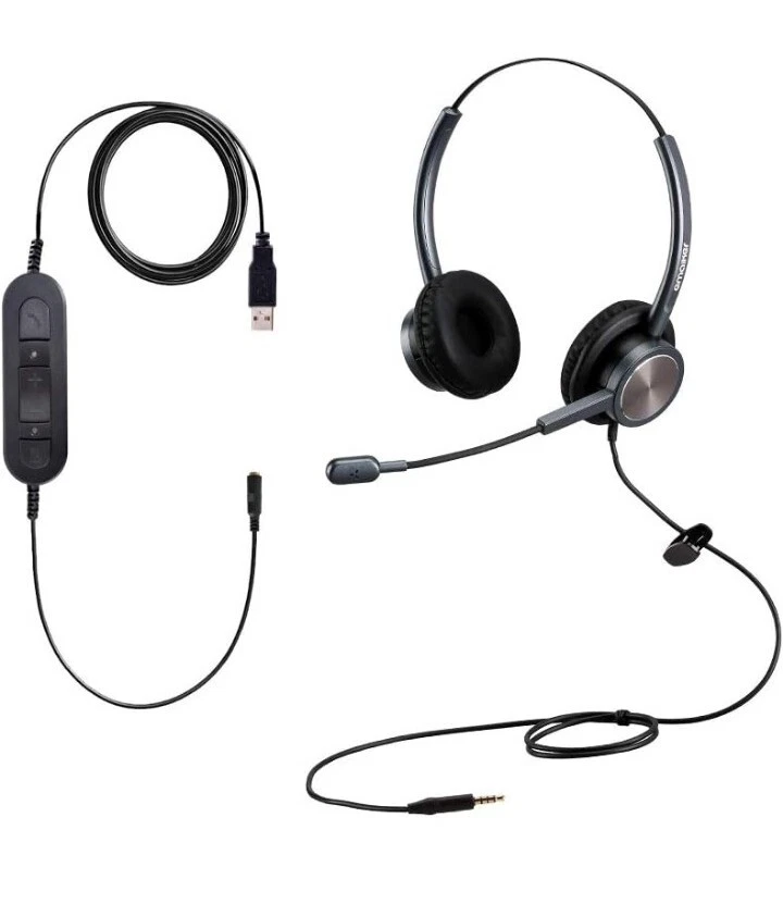 3.5mm to USB Computer PC Headset with Noise Cancelling Microphone 3.5mm... - Image 1 of 4