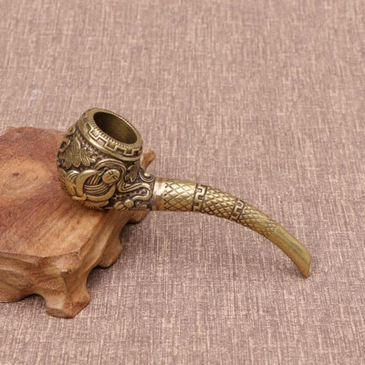 New Brass Vintage Tobacco Smoking Pipe Cigarette Holder Filter Handicraft Gift - Image 1 of 4