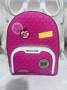 Michael Kors Jaycee Women’s Backpack Bag NYC  Medium Leather Dragonfruit Pink - Picture 1 of 11