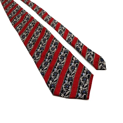 Corbatas para hombre Claiborne 100 % seda accesorio de vestir traje hecho en EE. UU. plateado azul rojo Foto 1 de 4