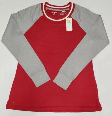 NEW Antigua Womens MVP Diamond Quilted Pullover Sweatshirt Red Gray Size Medium - Image 1 of 4