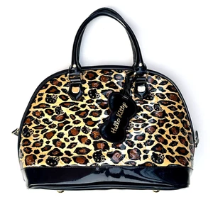 LOUNGEFLY HELLO KITTY Large Domed Weekend Bag Leopard Embossed Patent Leather  - Picture 1 of 8