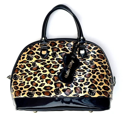 LOUNGEFLY HELLO KITTY Large Domed Weekend Bag Leopard Embossed Patent Leather  - Image 1 of 4