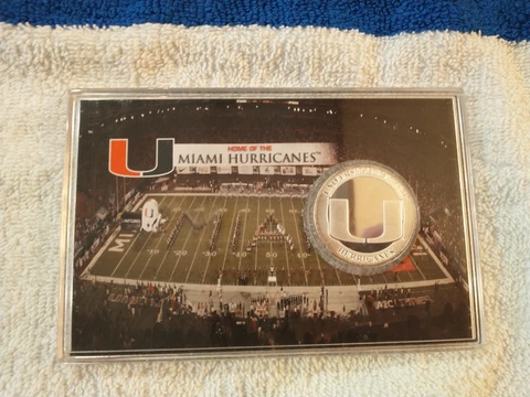 University Of Miami Commemorative Coin. Mintage of 10,000. Sealed in case Cover