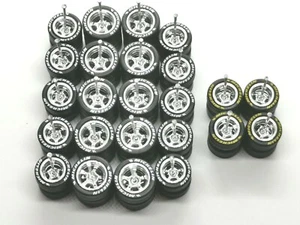 Neumáticos de goma Hot Wheels Michelin 12 juegos 5 radios 12 mm + 10 mm (blanco + amarillo) - Imagen 1 de 4