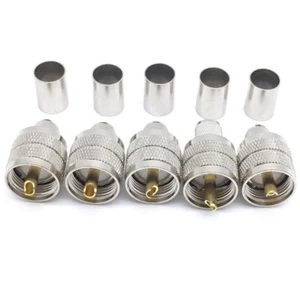 3-Pack, UHF PL-259 Male Crimp Type RF Connectors for RG8/RG213/LMR400 Coax Wire - Picture 1 of 5