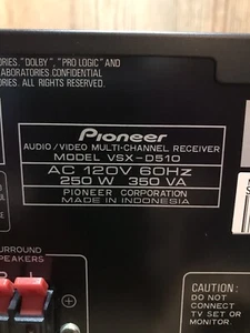 Pioneer VSX-D510 AV Multi-Channel Stereo Receiver 100 Watt x 5 DTS Dolby Digital - Picture 1 of 12
