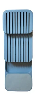 Compact Knife Storage Organizer 9 Knives Holder Drawer Rare Blue - Picture 1 of 5