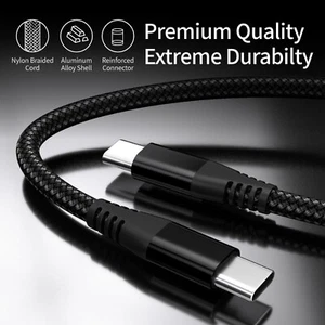 USB-C To USB-C 60W Fast Charging Cable High-quality nylon Data Cord For Samsung - Picture 1 of 12