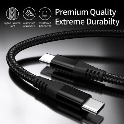 USB-C To USB-C 60W Fast Charging Cable High-quality nylon Data Cord For Samsung - Image 1 of 4