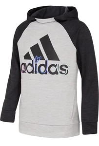 Adidas Girls Event Melange Hoodie Sweatshirt, Black Heather Size 6 - Picture 1 of 3