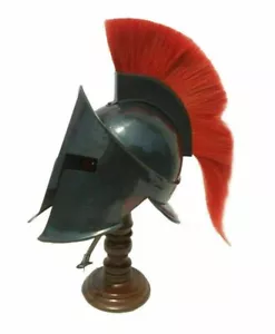 Spartan Helmet Red Plume Medieval 300 Movie Helmet King Warrior Headwear - Picture 1 of 14