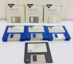 INTEL EtherExpress 3.5” Floppy Disks 16 & 16TP LAN Adapter Diskette Software Lot - Picture 1 of 8