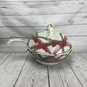 Whitefish Pottery Soup Tureen & Ladle Casserole Dish Bowl signed Gilfillan 1998 - Foto 1 di 20