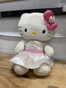 Peluche De Colección Hello Kitty Build a Bear 18" Blanco Esponjoso con Arco Corazón Rosa Original - Imagen 1 de 11