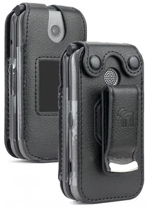 Noir Végétalien Cuir Étui Clip Ceinture pour Coolpad Belleza Clapet Téléphone - Photo 1 sur 8