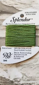 Rainbow Gallery Splendor Olive 848 100% Silk 8 Yards Needlework - Picture 1 of 2