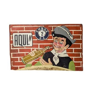 Rare Vintage Hand Painted Soda Ad Tin Sign - Picture 1 of 5